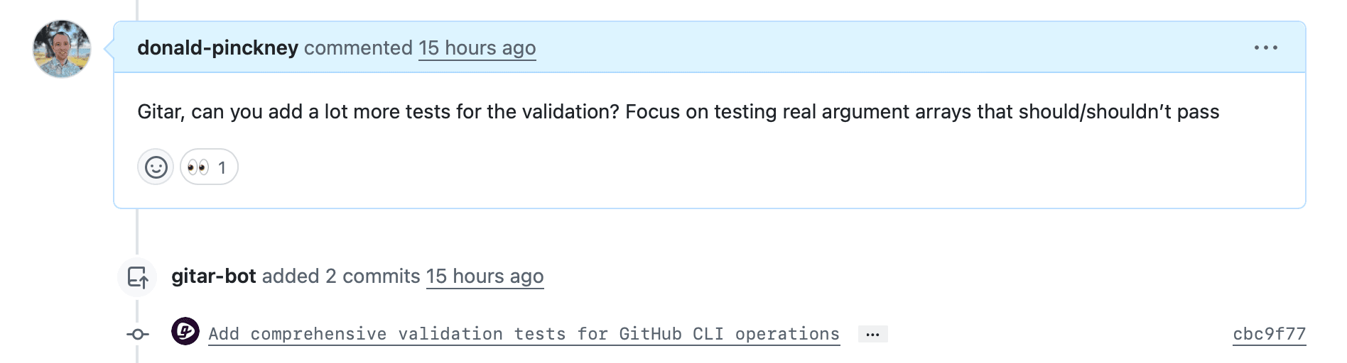 Comments Eyes React