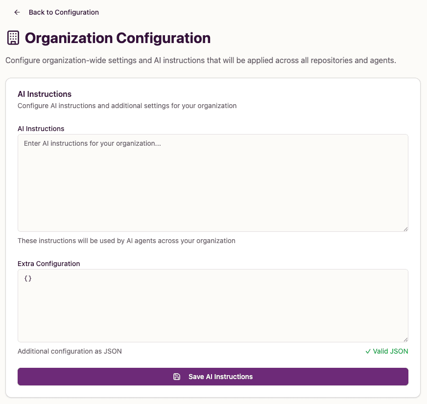 AI Instructions and Extra Configuration