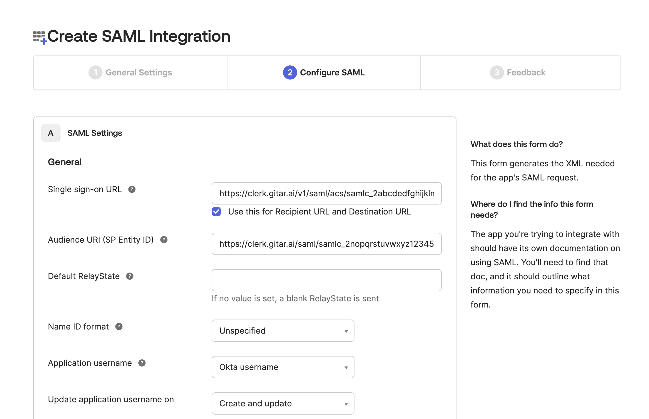 Gitar Settings Code screen