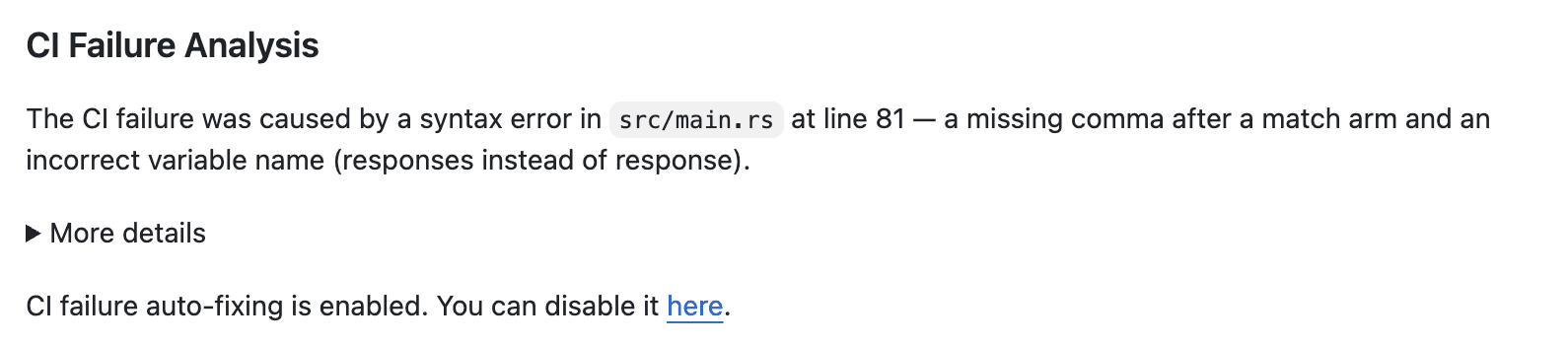 CI Failure Analysis