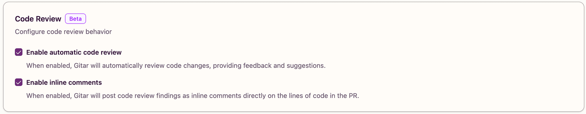 Enable inline comments in organization settings