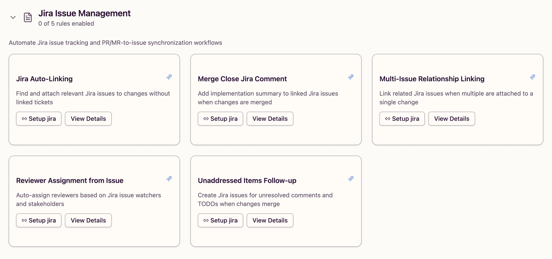 Jira rules in catalog