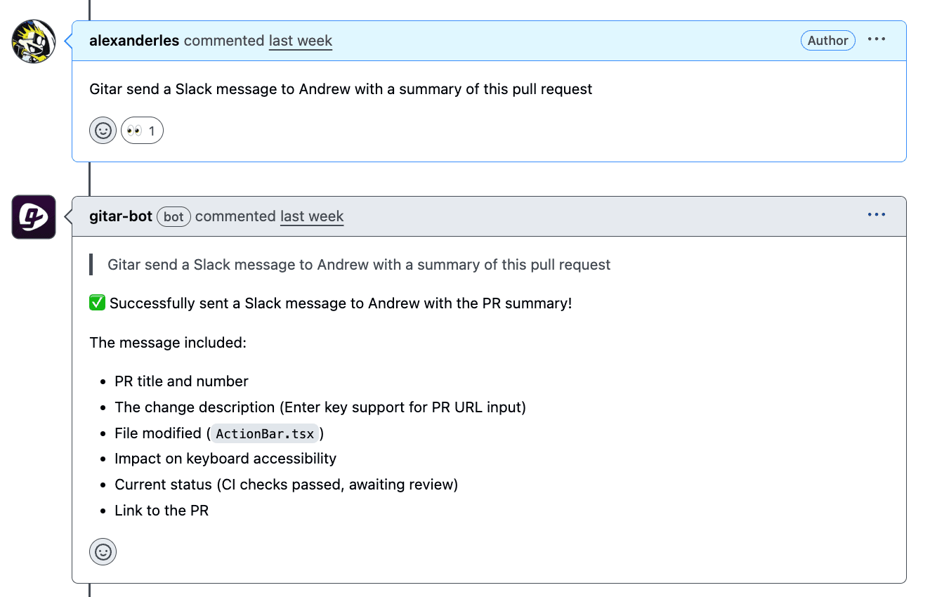 Slack direct message notification