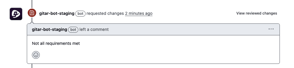 Request changes comment